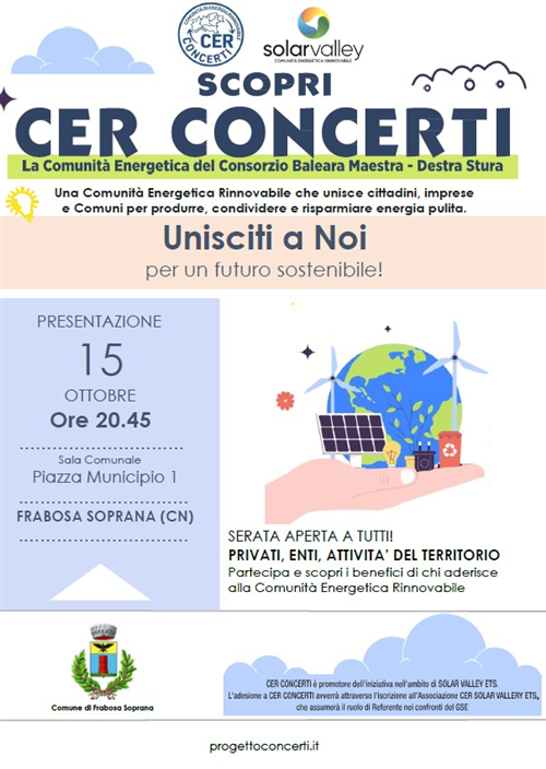CER Concerti - Mercoledì 15 ottobre 2025 ore 20.45 - Serata informativa